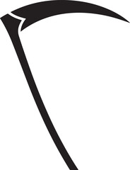Scythe Silhouette Black Vector | Farming Tool Icon