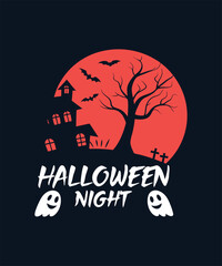 Halloween for typography Tshirt Design Vector Art  Like logo  style with vector element , halloween related ornament  Vector art 