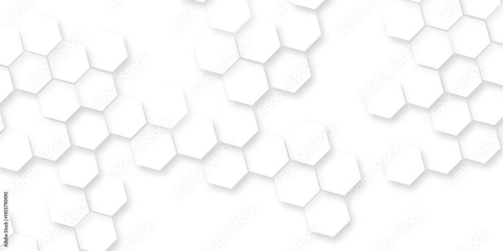Aufkleber abstract geometric mesh cell texture, abstract hexagon wall pattern, 3d rendering illustration. whit