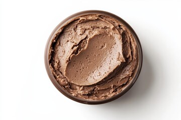 Brown creamy body scrub in a jar natural texture spa treatment top rich care beauty smooth luxury