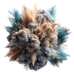 Explosive Abstract Design: A Colorful Powder Explosion , isolated on white background