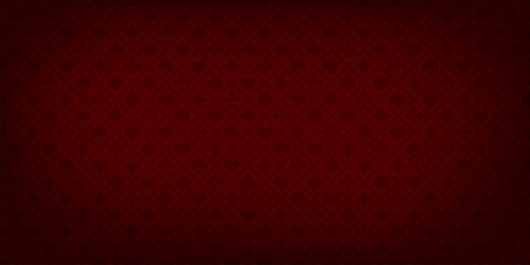 Poker red table background. Casino pattern. Realistic playing field for game blackjack. UI interface element. Vector illustration.