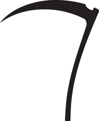 Scythe Silhouette Black Vector | Farming Tool Icon