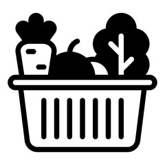 Vegetable Shopping Basket Icon
