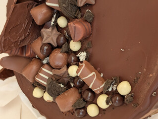 chocolate cake isolated