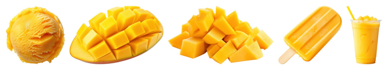 PNG Mango delights for summer, element set on transparent background