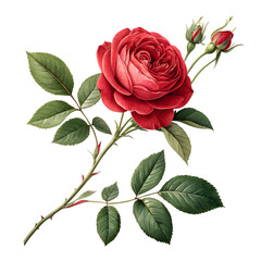 Obraz premium fulred rose leaves on transparent background png