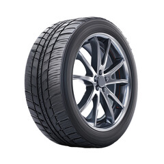 Obraz premium Sleek Modern Car Wheel and Tire Design - High-Performance Automotive Accessory , isolated on white background