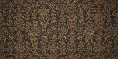 Fototapeta premium Intricate damask wallpaper, rich texture, repeating floral motif , luxury, home decor, gold