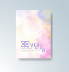 Cards with watercolor background. Design for your cover, date, postcard, banner, logo.