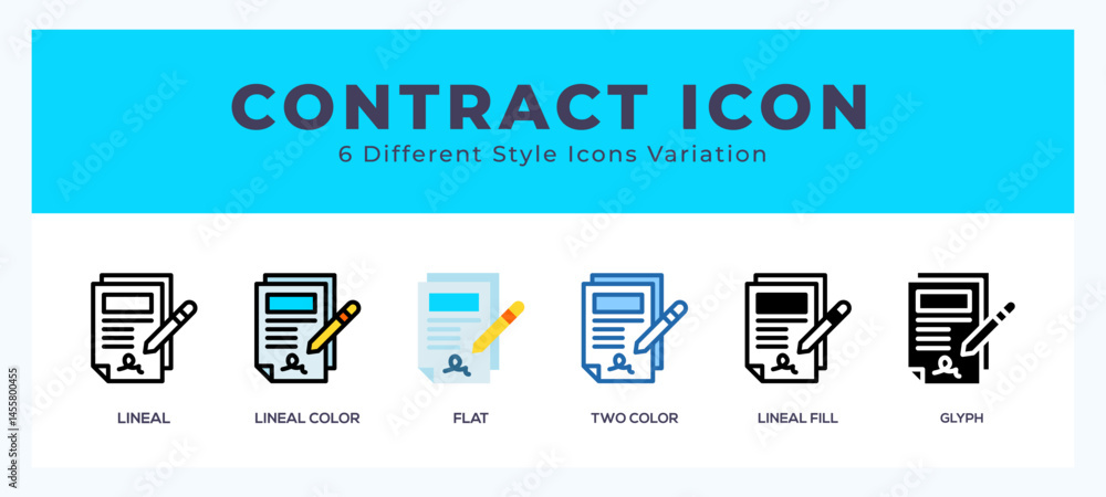 Poster contract icon for web. mobile apps and ui.
