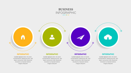 Vector infographic process chart template. Four steps