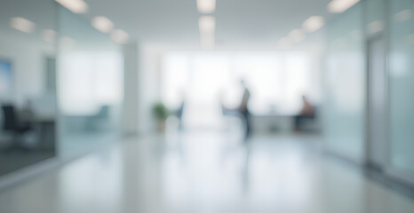 empty white business office with blurred background	
