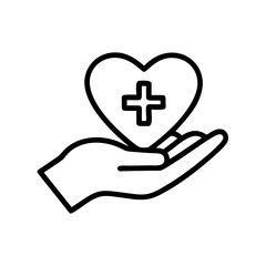 Obraz premium heart in hand with cross on transparent background for web and graphic design
