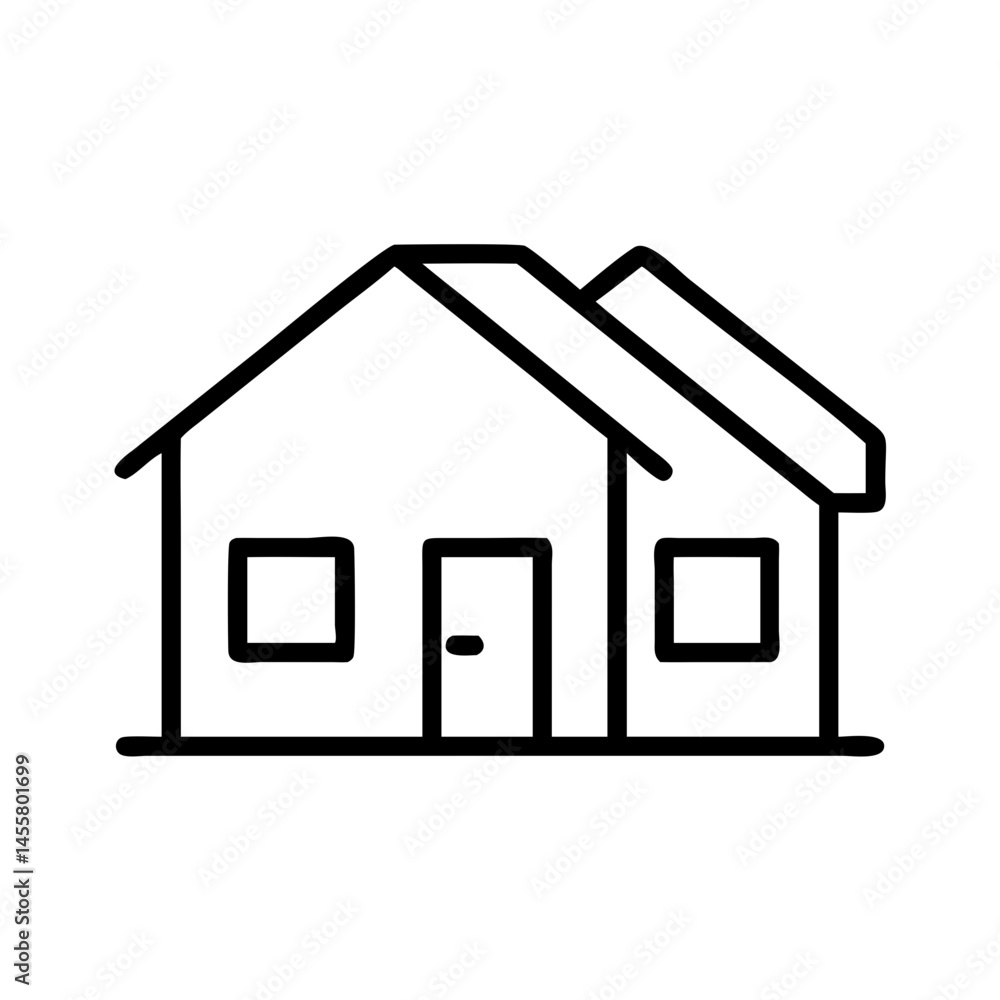 Poster house front view on transparent background for web and graphic design