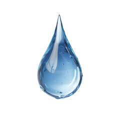 A Pristine Water Drop: A Pure and Refreshing Essence of Nature , isolated on white background