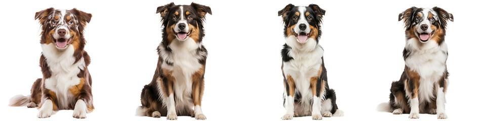 Fototapeta premium Four charming border collie dogs posing together.