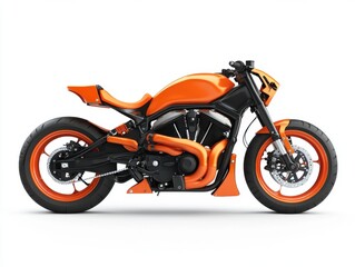 Fototapeta premium Sleek Orange Custom Motorcycle Studio Shot
