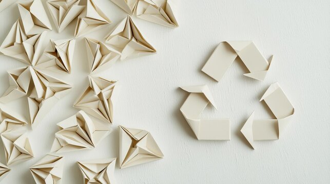 Creative paper art promoting recycling concepts. Waste Recycling Week