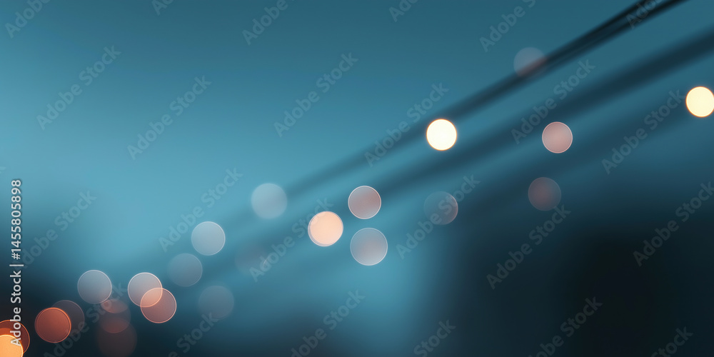 Aufkleber blurred string lights creating atmospheric teal ambiance.