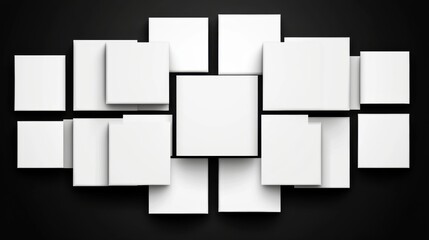 A collection of white squares arranged in a 3x3 grid.