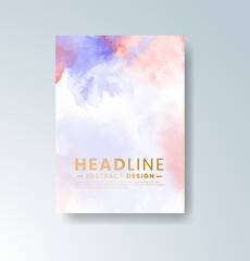 Cards with watercolor background. Design for your cover, date, postcard, banner, logo.