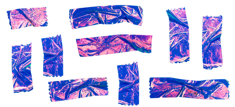 Purple Pink Foil Tape Arrows Set Illustration for Decorative Craft and Design Projects