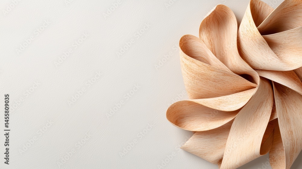 Poster ribbon with a textured pattern and a twisted shape.