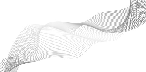 abstract smoke on black wave line background, technology line stripe isolated science digital flowing black line, illustration of abstract black gradient background.	
