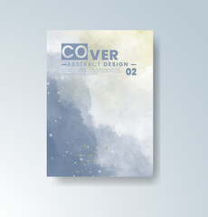 Cards with watercolor background. Design for your cover, date, postcard, banner, logo.