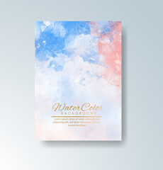 Cards with watercolor background. Design for your cover, date, postcard, banner, logo.