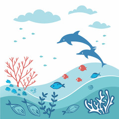 clean oceans design white background