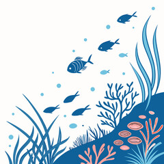 clean oceans design white background