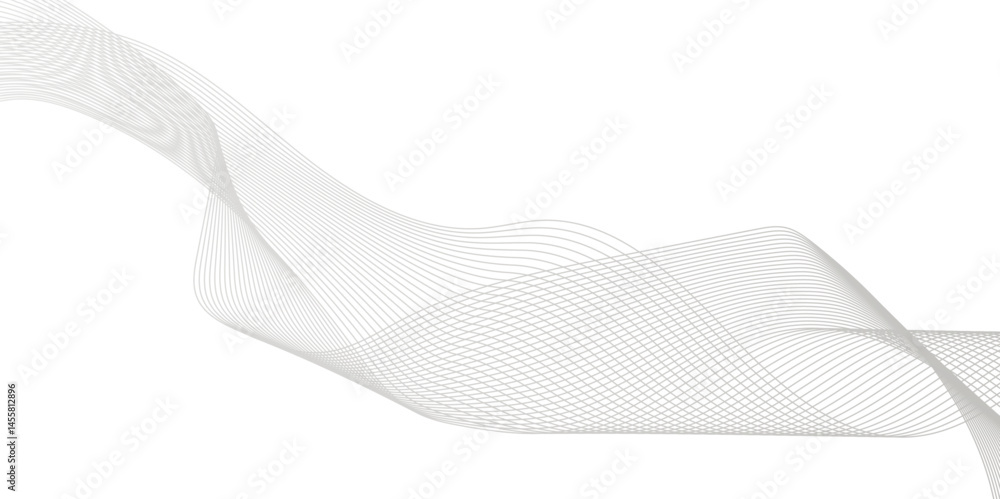 Poster abstract wave line element for design, modern background with grey wave lines and particles, abstrac