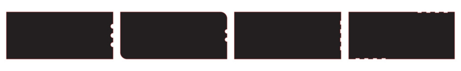 Minimalist Red Outlined Black Ticket Design Vector