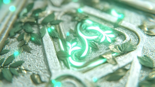 made of glowing crystal plants and AI-sculpted foliage