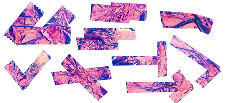 Purple Pink Foil Tape Arrows Set Illustration for Decorative Craft and Design Projects - Powered by Adobe