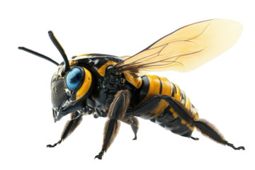 Honey bee landing illustration isolated on white perfect for nature themed projects and educational materials