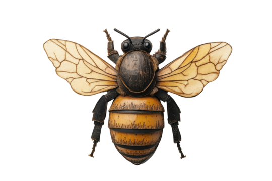 Detailed honey bee landing transparent PNG image ideal for floral designs and biology related graphics
