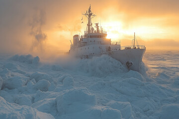 Dramatic Tsunami Hits Icebreaker, Turning It Upside Down Instantly