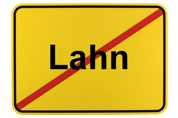 Illustration eines Ortsschildes der Gemeinde Lahn in Niedersachsen