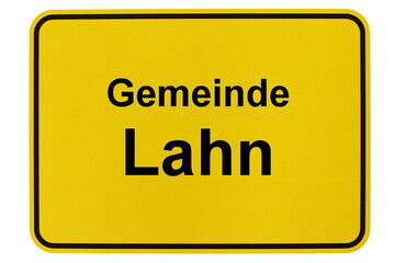 Illustration eines Ortsschildes der Gemeinde Lahn in Niedersachsen