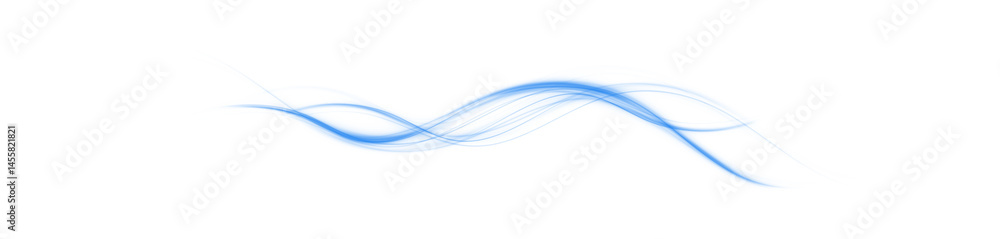 Canvas Prints transparent blue light swirl lines – twisting wave drill shape, sparkling dynamic curves, motion flo