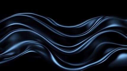 A digital illustration of a flowing, dark blue fabric with a smooth, glossy texture.
