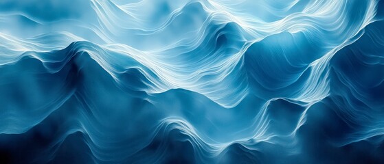 Fototapeta premium Abstract waves form fluid texture, exhibiting ethereal depth and motion.