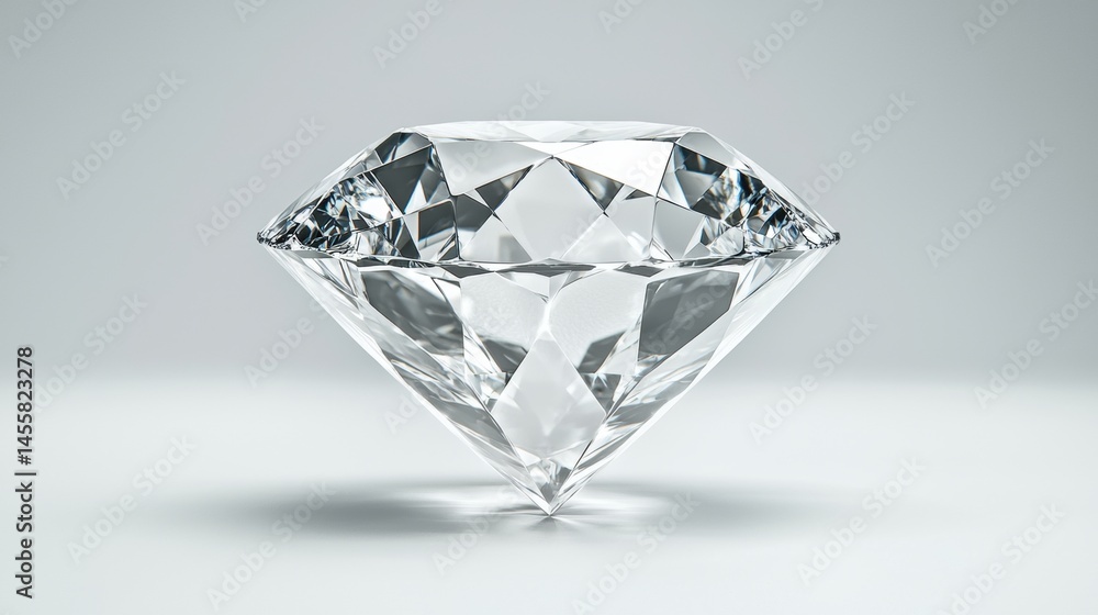 Poster a 3d rendering of a diamond with a brilliant cut and a round brilliant cut.