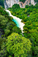 Fototapeta premium Koh Hong viewpoint landmark to see nature sea landscape andaman sea, Amazing view from view point of Koh Hong Krabi Thailand