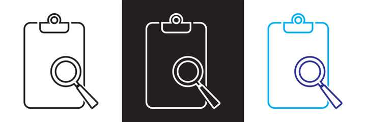Inspection icon. Vector for websites, mobile interfaces, presentations, banner, visual branding etc. Vector illustration. isolated on white and black background. EPS 10 