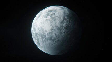 A large planet with a blue tint and white clouds.