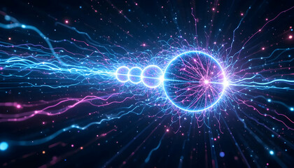 Obraz premium Abstract Cosmic Energy Flow Glowing Nebula and Vibrant Plasma Streams in Deep Space